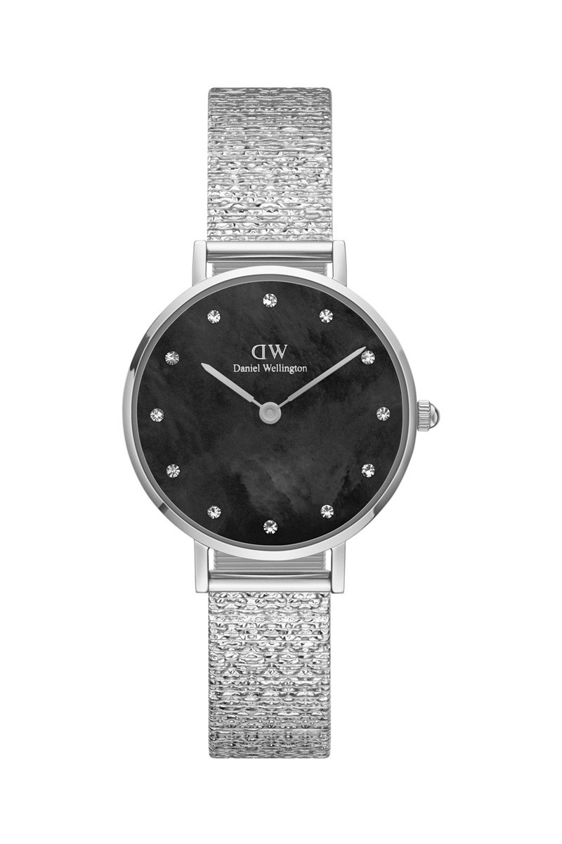 Montre à quartz en acier Petite - 28 mm - Argenté et noir - 02 - 33646352