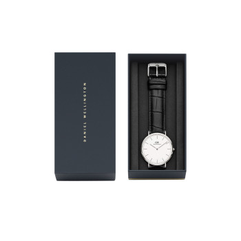 Montre à quartz en cuir Classic Reading - Noir et argenté - 02 - 33646364