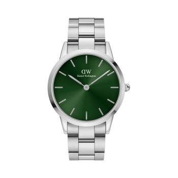 Montre à quartz en acier Iconic Link Emerald - Argenté et vert - 02 - 33646366