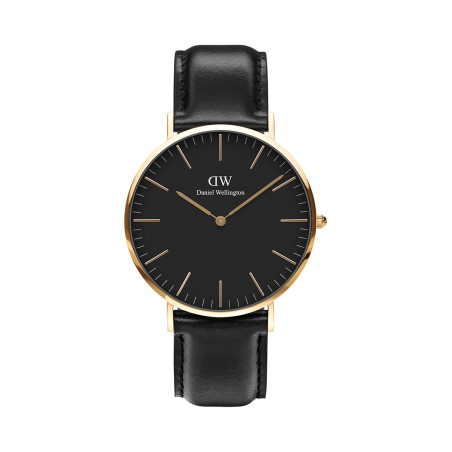 Montre à quartz en cuir et plaqué or jaune Classic Sheffield - 02 - 33646376