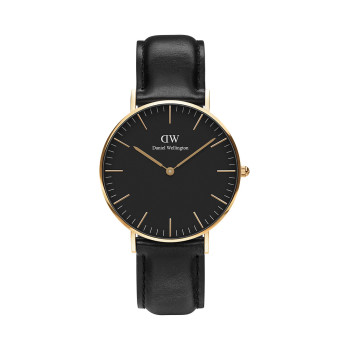 Montre à quartz en cuir et plaqué or jaune Classic Sheffield - 02 - 33646378