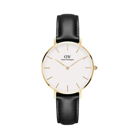 Montre à quartz en cuir et plaqué or jaune Petite Sheffield - 02 - 33646381