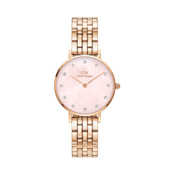 Montre à quartz en acier, nacre et plaqué or rose Petite Petite Lumine - 02 - 33646395