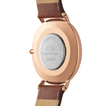 Montre à quartz en cuir et plaqué or rose Classic St Mawes - 02 - 33646397