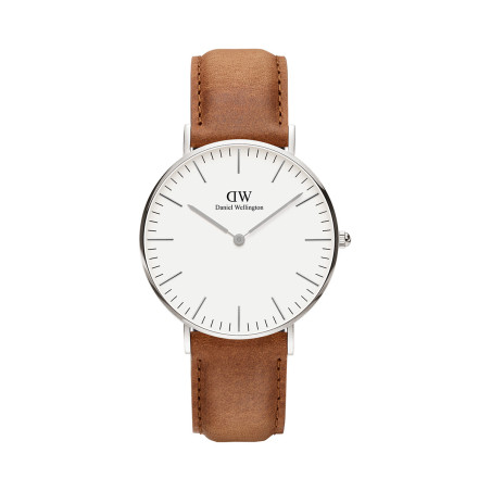 Montre à quartz en cuir Classic Durham - Camel et argenté - 02 - 33646405