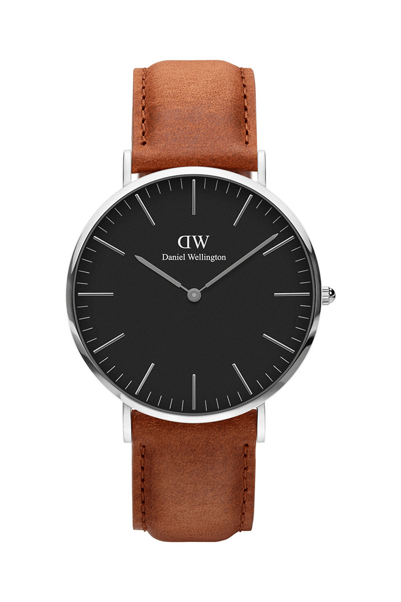 Montre à quartz en cuir Classic Durham - Camel et argenté - 02 - 33646411