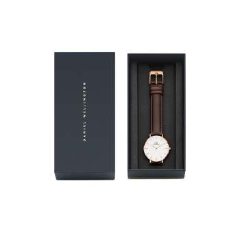 Montre à quartz en cuir Petite Bristol - Marron et doré - 02 - 33646420