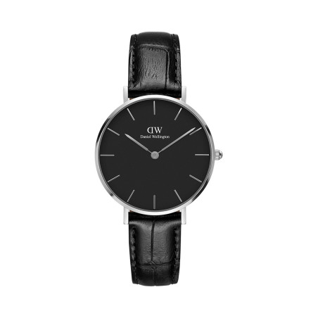 Montre à quartz en cuir Petite Reading - Noir et argenté - 02 - 33646422