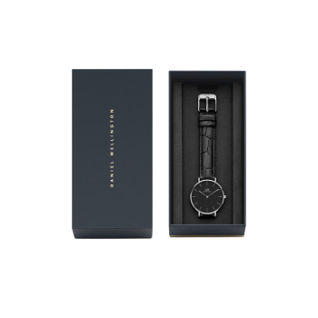 Montre à quartz en cuir Petite Reading - Noir et argenté - 02 - 33646422