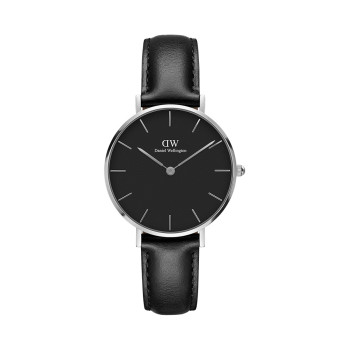 Montre à quartz en cuir Petite Sheffield - Noir et argenté - 02 - 33646423