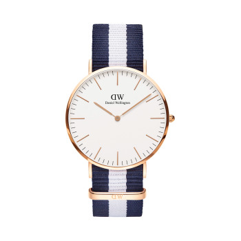 Montre à quartz en polyester et plaqué or rose Classic Glasgow - 02 - 33646424