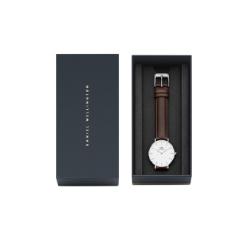 Montre à quartz en cuir Petite Bristol - Marron et argenté - 02 - 33646425