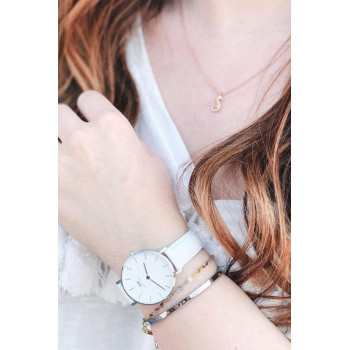 Montre à quartz en cuir Petite Bondi - Blanc et argenté - 02 - 33646429