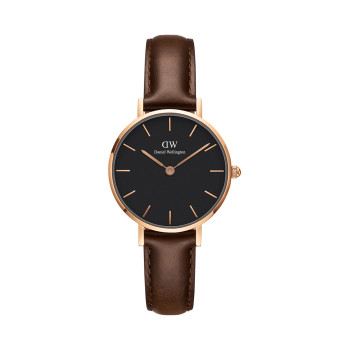 Montre à quartz en cuir Petite Bristol - Marron et doré rose - 02 - 33646431