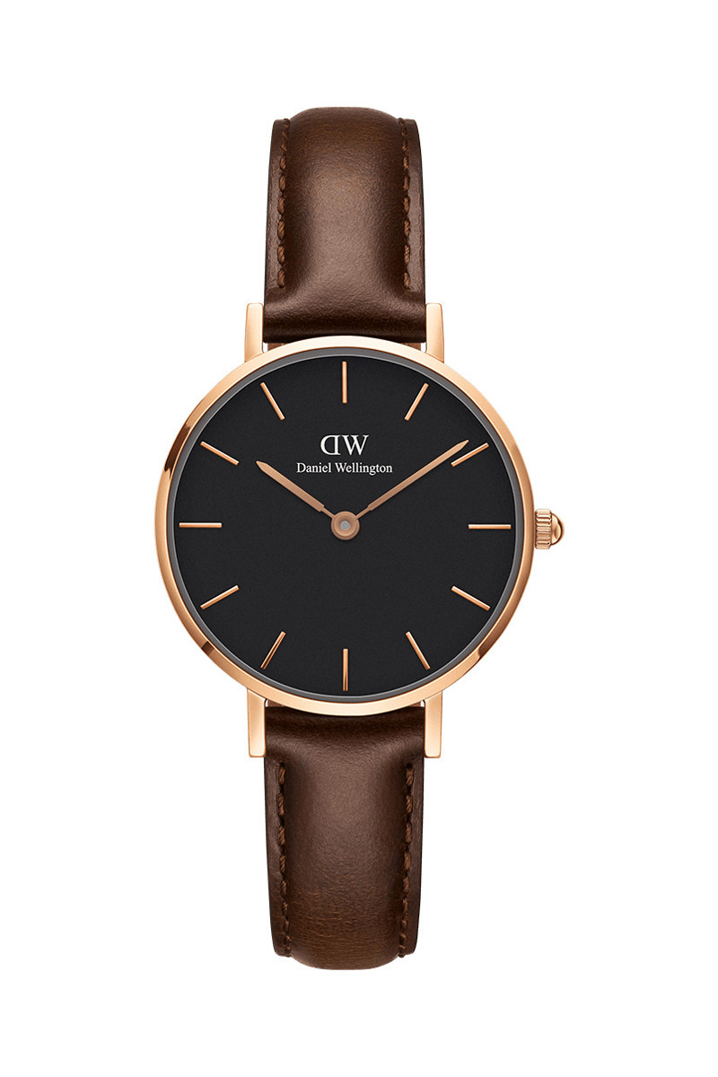 Montre à quartz en cuir Petite Bristol - Marron et doré rose - 02 - 33646431