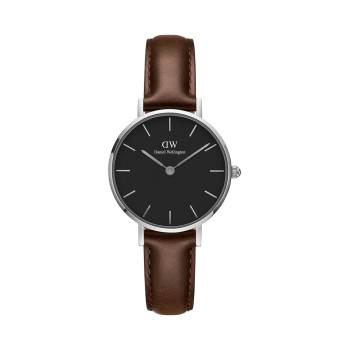 Montre à quartz en cuir Petite Bristol - Marron foncé et argenté - 02 - 33646436