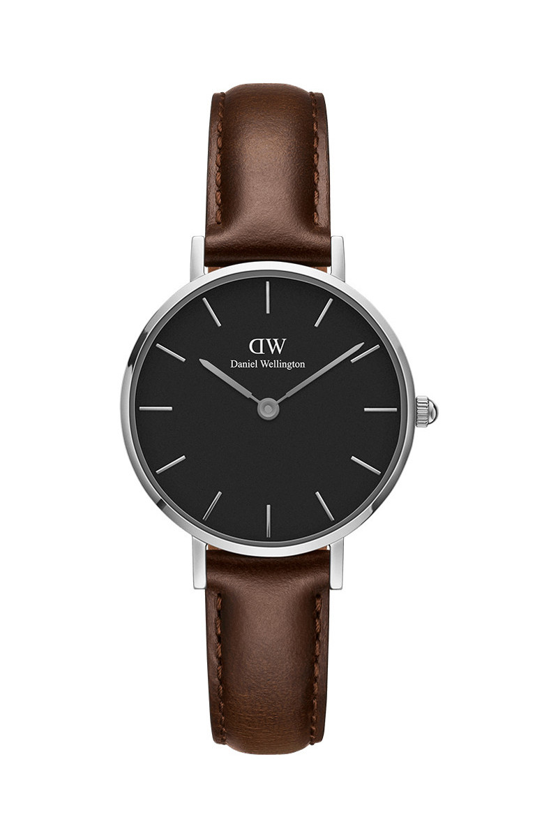 Montre à quartz en cuir Petite Bristol - Marron foncé et argenté - 02 - 33646436