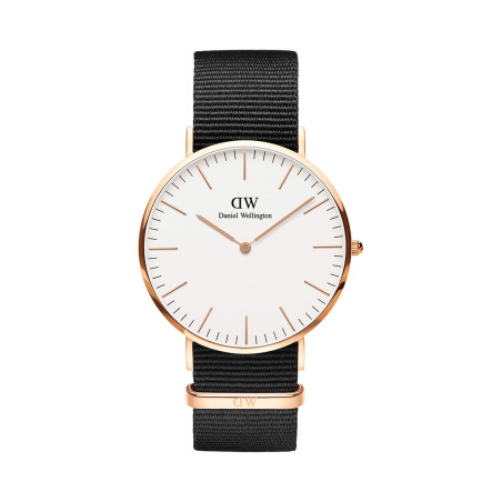 Montre à quartz en polyester et plaqué or rose Classic Cornwall RG - 02 - 33646449