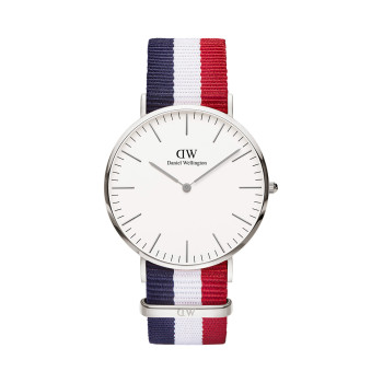 Montre à quartz en polyester Classic Cambridge - Rouge et argenté - 02 - 33646453