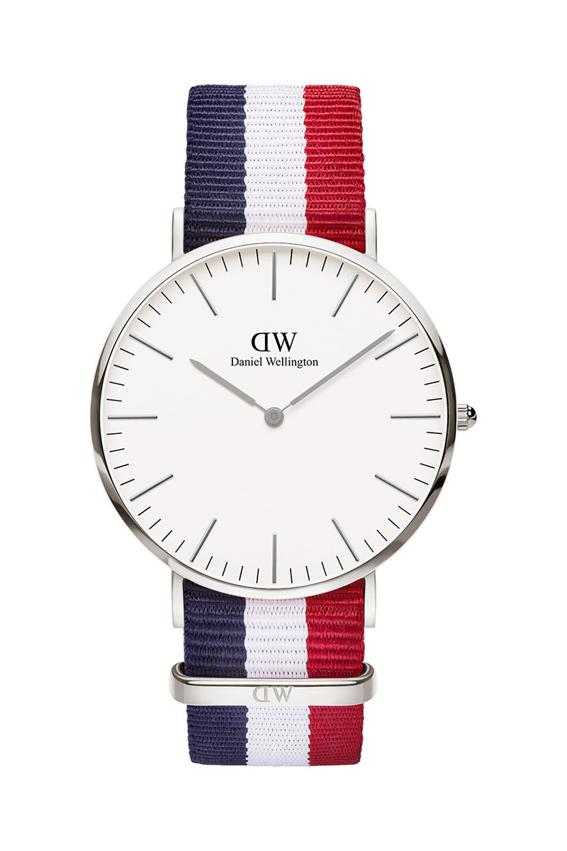 Montre à quartz en polyester Classic Cambridge - Rouge et argenté - 02 - 33646453