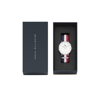 Montre à quartz en polyester Classic Cambridge - Rouge et argenté - 02 - 33646453