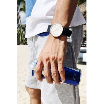 Montre à quartz en polyester Classic Bayswater - Bleu marine et argenté - 02 - 33646454