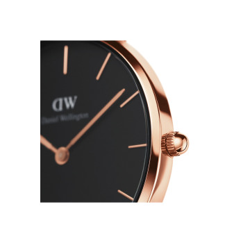 Montre à quartz en nylon et plaqué or rose Petite Dover - 02 - 33646457