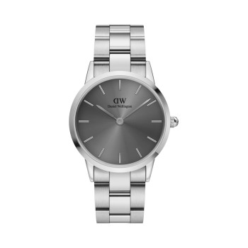 Montre à quartz en acier Iconic Link - Argenté et gris - 02 - 33646459