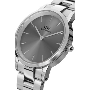 Montre à quartz en acier Iconic Link - Argenté et gris - 02 - 33646459