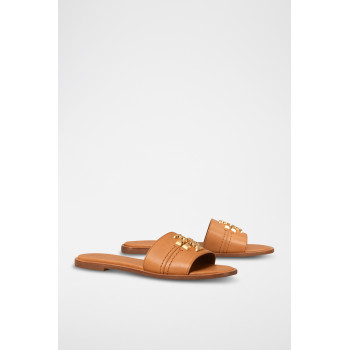 Mules en cuir - Camel - 02 - 33569265