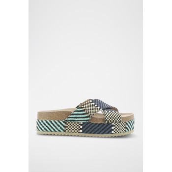 Mules plateformes Rasta - Bleu marine - 02 - 33368689