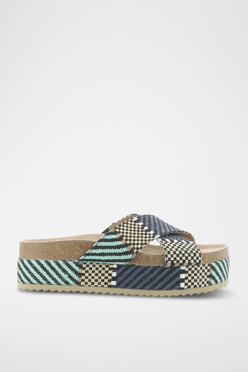 Mules plateformes Rasta - Bleu marine - 02 - 33368689