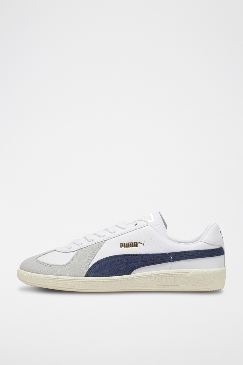 Sneakers en nubuck Puma Army Trainer - Blanc et bleu marine - 02 - 33593757