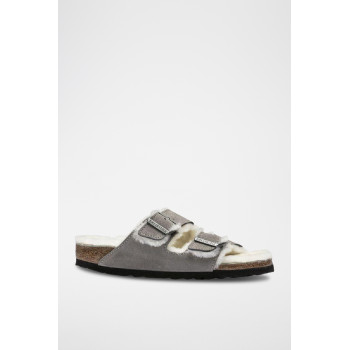 Mules fourrées en nubuck Arizona -  Gris - 02 - 33593456