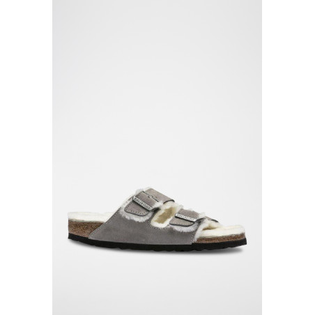 Mules fourrées en nubuck Arizona -  Gris - 02 - 33593456