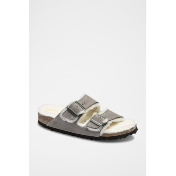 Mules fourrées en nubuck Arizona -  Gris - 02 - 33593456