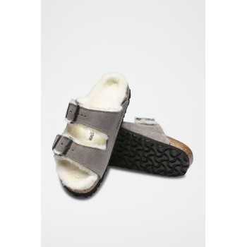 Mules fourrées en nubuck Arizona -  Gris - 02 - 33593456