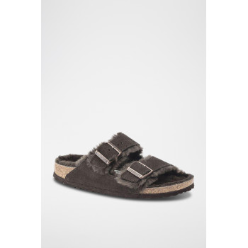 Mules fourrées en nubuck Arizona - Marron - 02 - 33593457