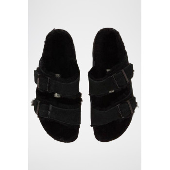 Mules fourrées en nubuck Arizona  - Noir - 02 - 33593458