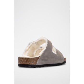 Mules fourrées en nubuck Arizona - Gris - 02 - 33593463