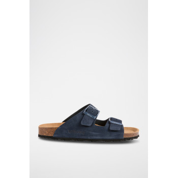 Mules en nubuck - Bleu foncé - 02 - 33727365