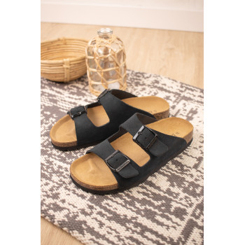 Mules en nubuck - Noir - 02 - 33727416