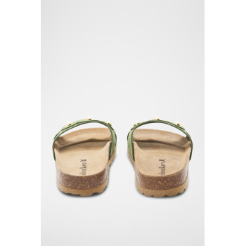 Mules en cuir - 
Vert - 02 - 33727480