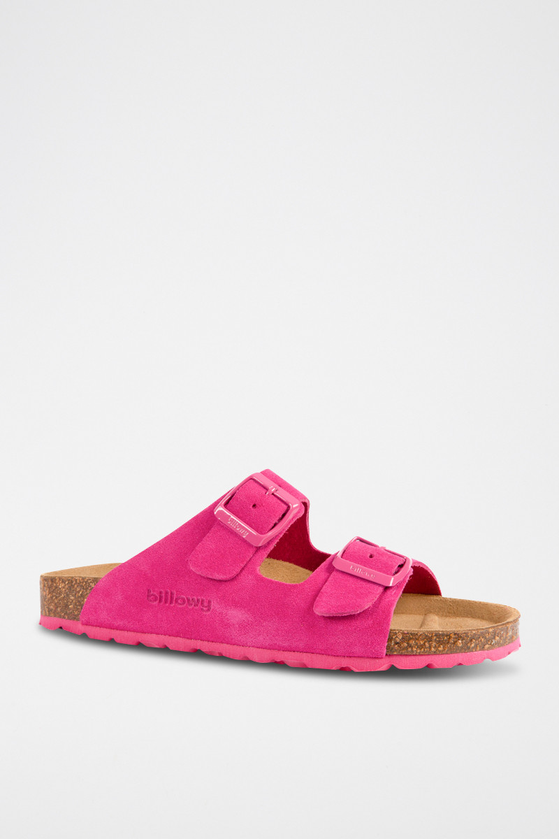 Mules en nubuck - Fuchsia - 02 - 33727567