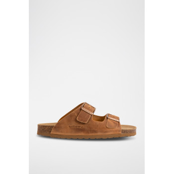 Mules en cuir - Camel - 02 - 33727388