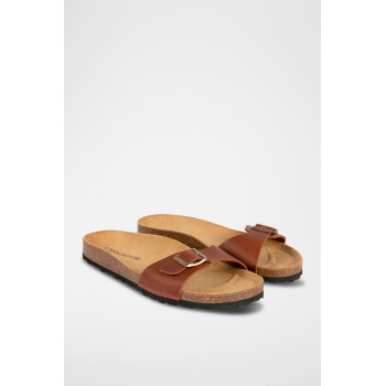 Mules en cuir Kloe - Camel - 02 - 33727430