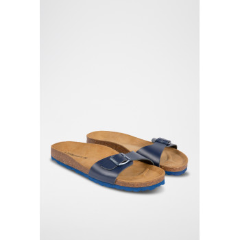 Mules en cuir - Bleu marine - 02 - 33727443