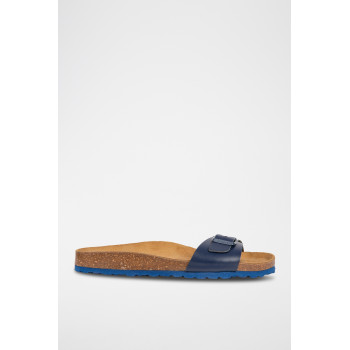 Mules en cuir - Bleu marine - 02 - 33727443