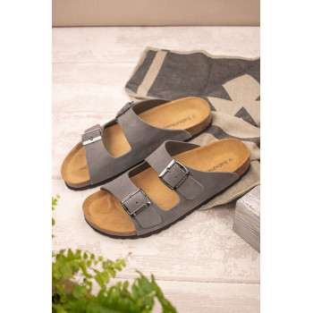 Mules en nubuck - Gris foncé - 02 - 33727448