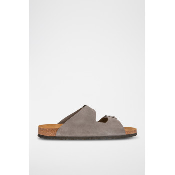 Mules en nubuck - Gris foncé - 02 - 33727448